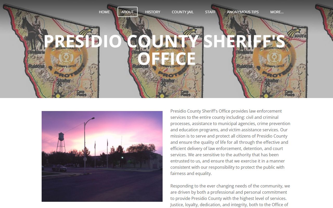Presidio County inmate population sheriff office overview and border context
