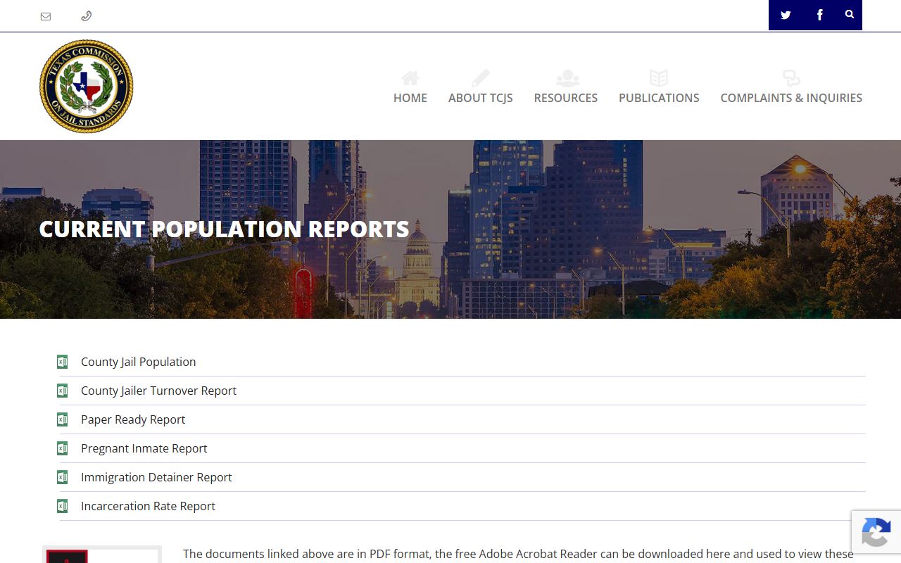 Presidio County inmate population TCJS population reports page